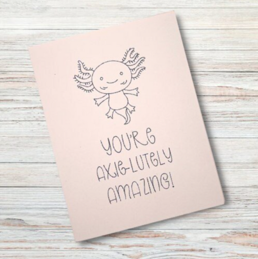 Handmade Axolotl Greeting Card