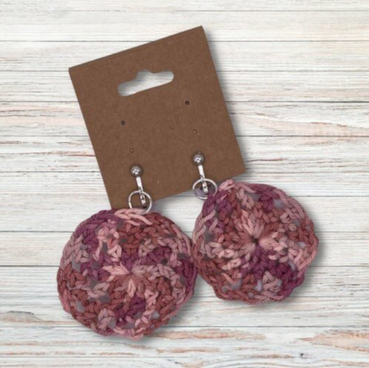 Crocheted Earrings - Blushing Beauty