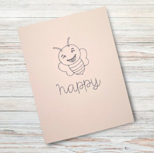 Bee Happy Handmade Greeting Card