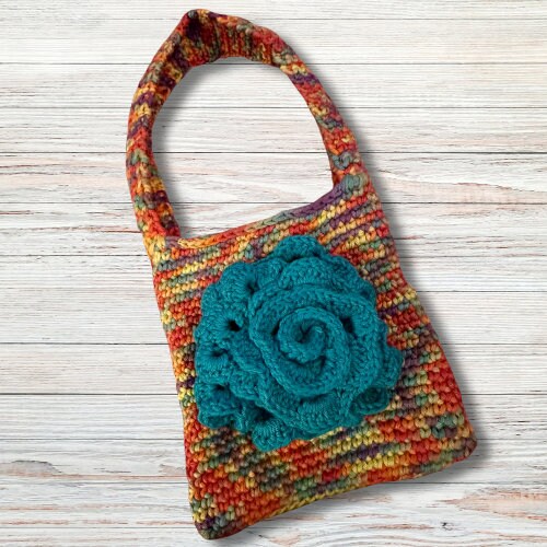 Child's Crocheted Rose Purse